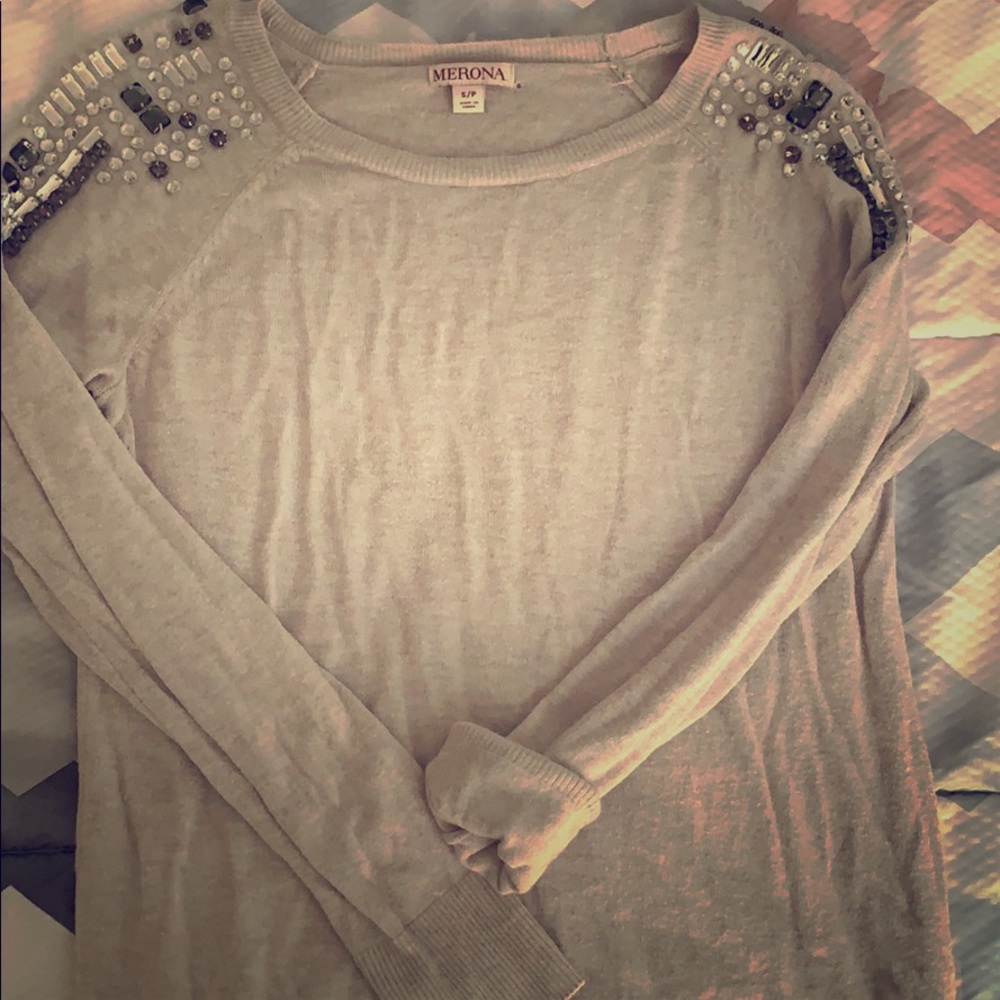 Jewel Shoulder Sweater